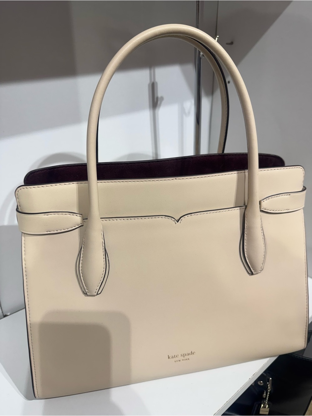 kate spade Cream Leather Satchel with Gold Hardware - Picture 3 of 5
